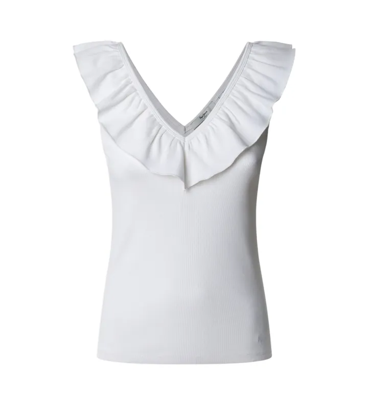 Pepe Jeans para mujer. PL506050 Top canalé escote en v
Millie blanco (L), Casual, Algodón, Sin mangas / Tirantes, Sostenible