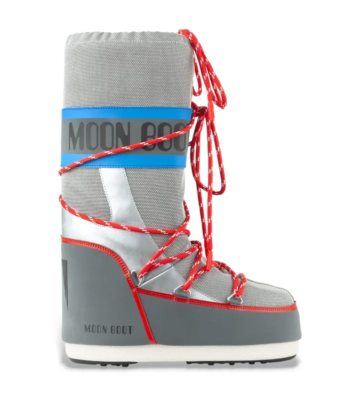 Moon Boot unisex. 80D1403030 Botas Icon Space Racing gris (35/38), Plano, Cordones, Casual