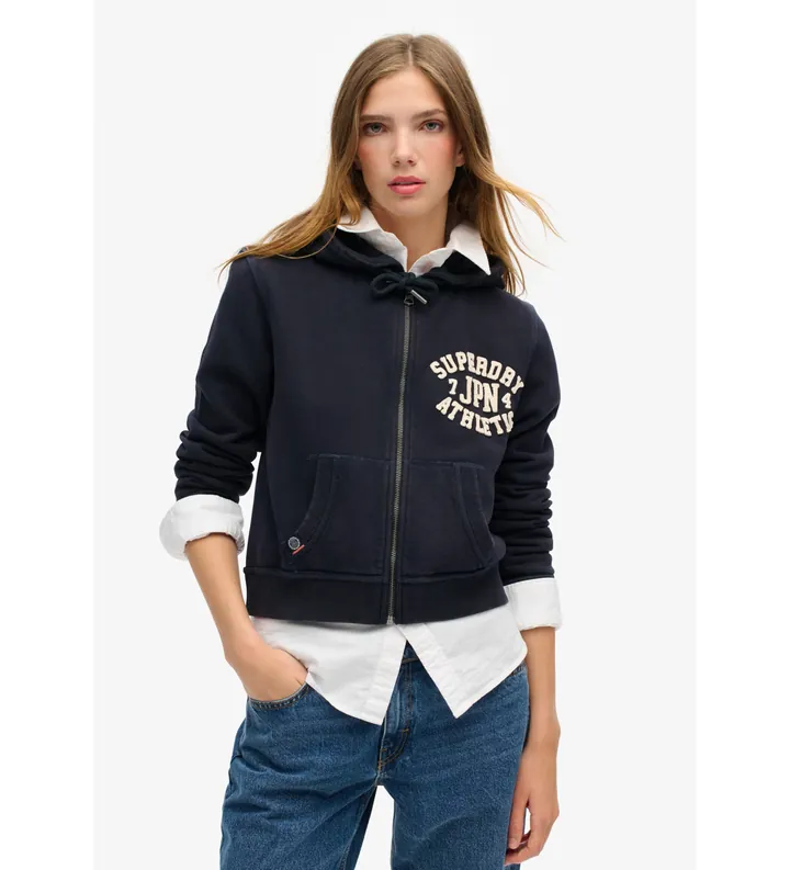 Superdry para mujer. W2012164A Sudadera Relaxed marino (L), Casual, Algodón