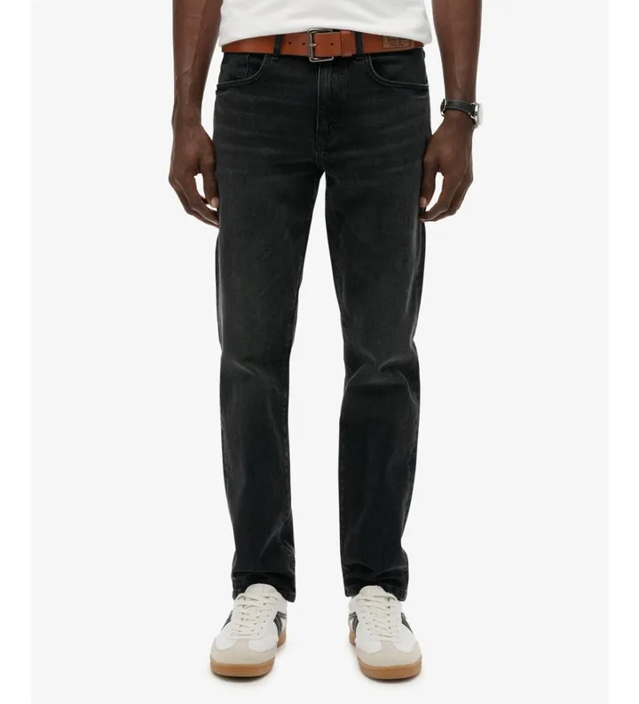 Superdry para hombre. M7010887A Jeans Slim Straight Vintage negro (30/32), Casual, Algodón, Denim