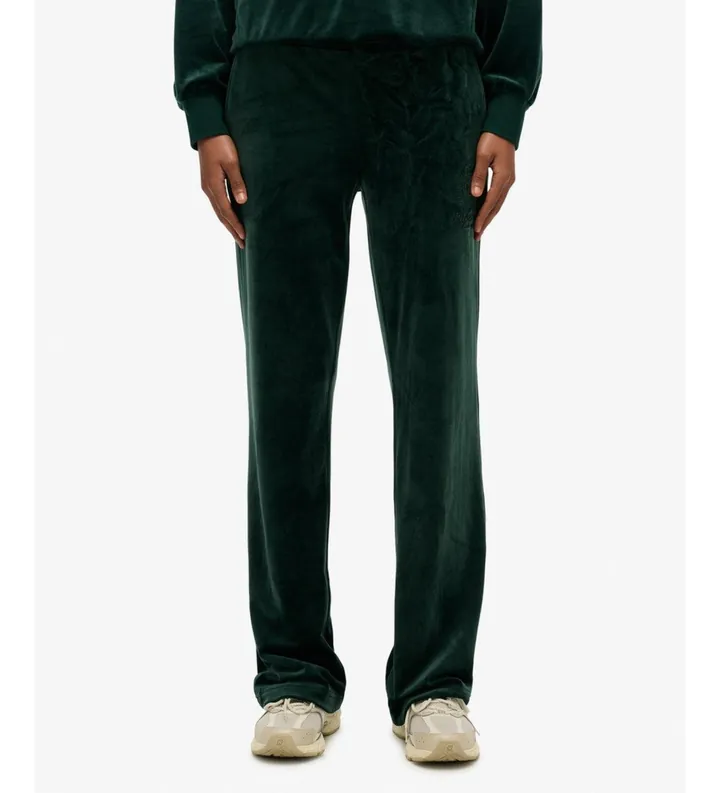 Superdry para mujer. W7011223A Pantalón Jogger Country Club Velour verde (L), Casual, Poliéster
