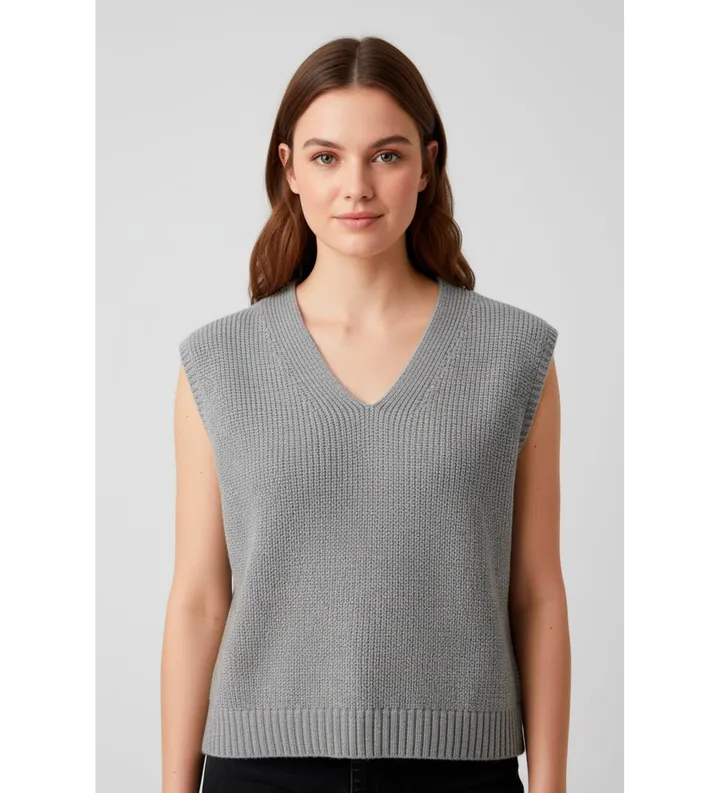 HUGO para mujer. 50554059 Chaleco Sliege gris (L), Casual, Lana