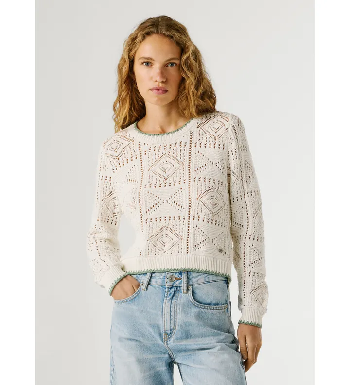 Pepe Jeans para mujer. PL7000135 Jersey Kas beige (L), Casual, Algodón