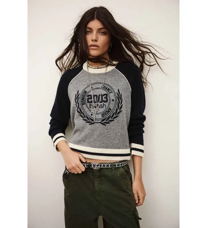 BA&SH para mujer. 1E26COLL Suéter deportivo de cachemira Collette gris (34), Casual