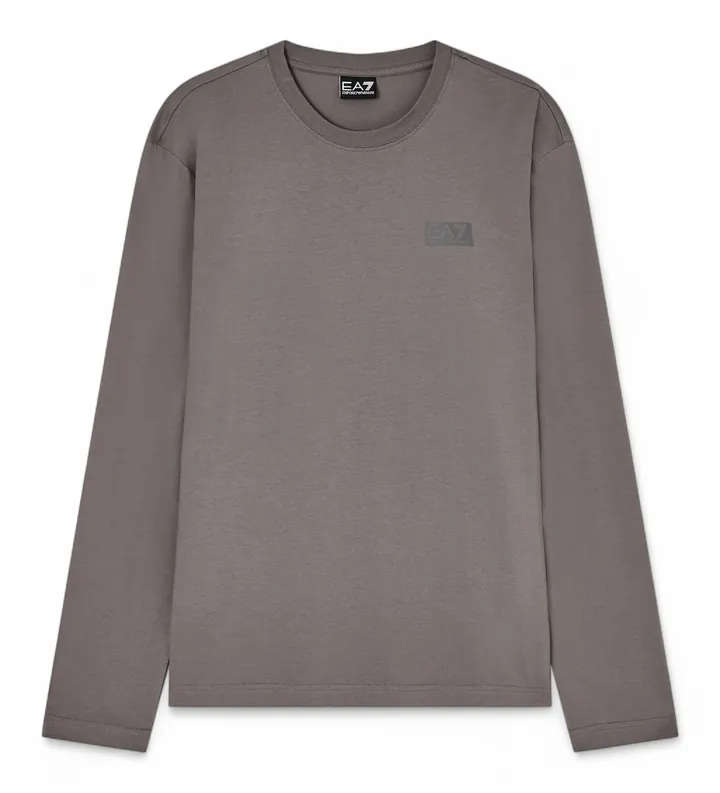 EA7 para hombre. 7M001488_AF17789 Camiseta LOGO SERIES gris (3XL), Casual, Algodón, Manga larga