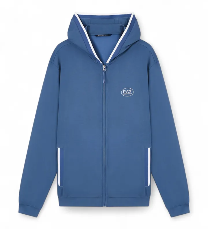 EA7 para hombre. 7M001544_AF13289 Sudadera Tennis Club azul (3XL), Casual, Deportivo, Sportswear, Multideporte, Poliéster, Manga corta