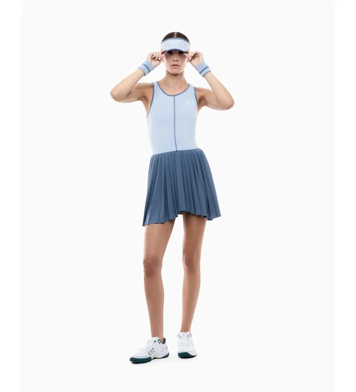 EA7 para mujer. 7W000893_AF12117 Vestido Tennis azul (3XL), Deportivo, Tenis/Padel, Poliamida, Sin mangas / Tirantes