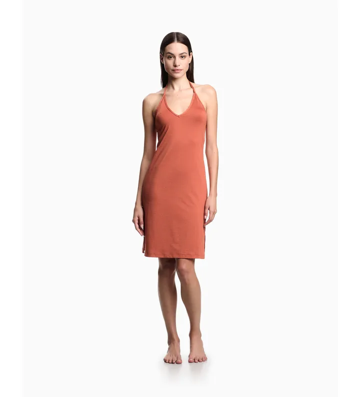 Emporio Armani para mujer. EW004085_AF20255 Vestido Beach marrón rojizo (L), Casual, Poliamida, Sin mangas / Tirantes
