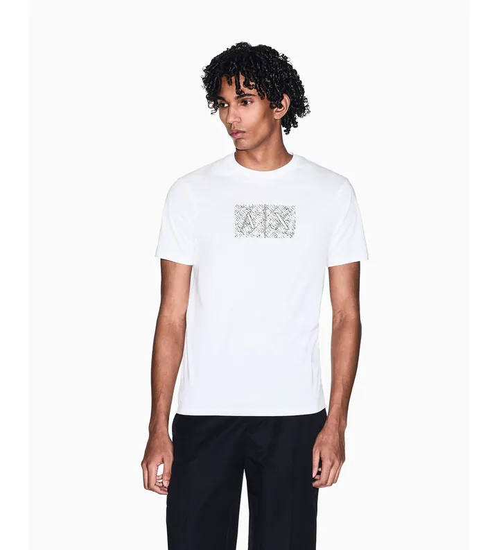 A|X Armani Exchange para hombre. XM002784AF10356U0009 Camiseta slim fit blanco (L), Casual, Algodón, Manga larga