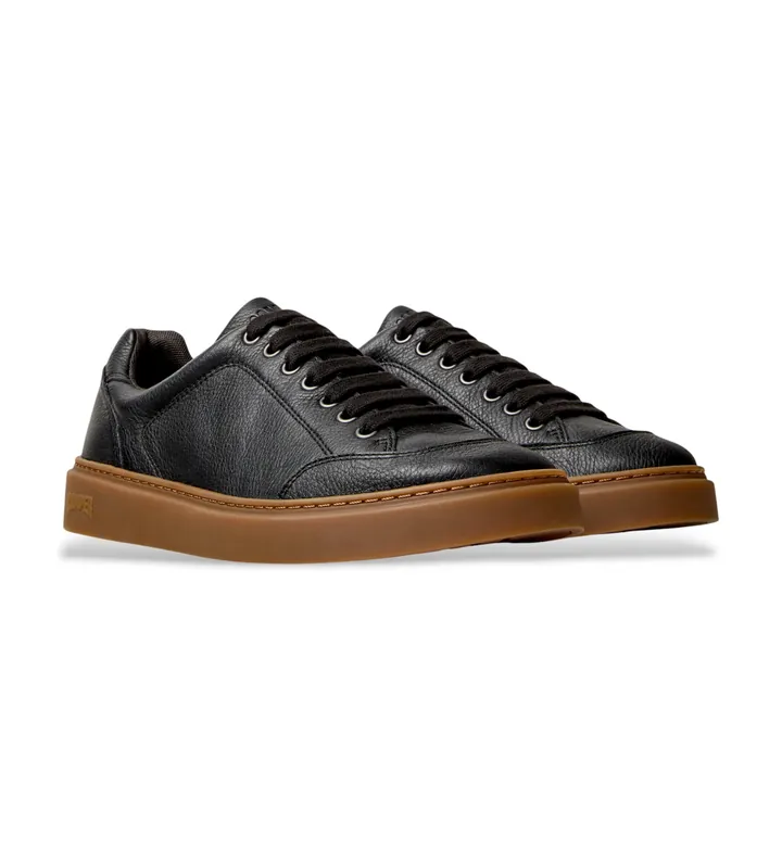 Camper para hombre. K101105-010 Zapatillas de Piel Runner Twentyfive negro (39), Plano, Cordones, Casual