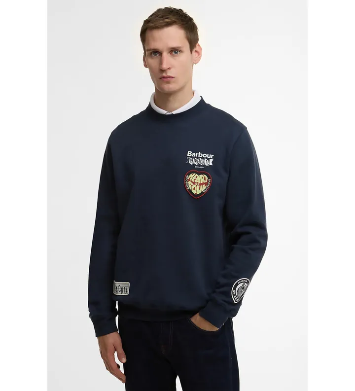 Baracuta para hombre. BRFEL0054UT0177 Sudadera Barbour x Northern marino (L), Casual, Algodón