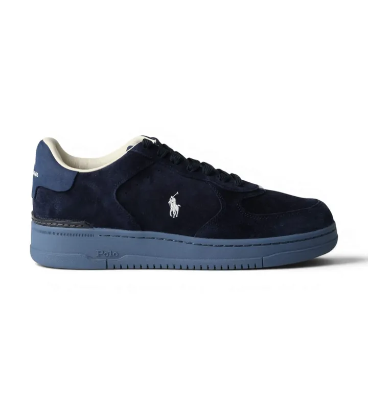 Polo Ralph Lauren para hombre. 809P13085001 Zapatillas de Piel Masters marino (40), Plano, Cordones, Casual
