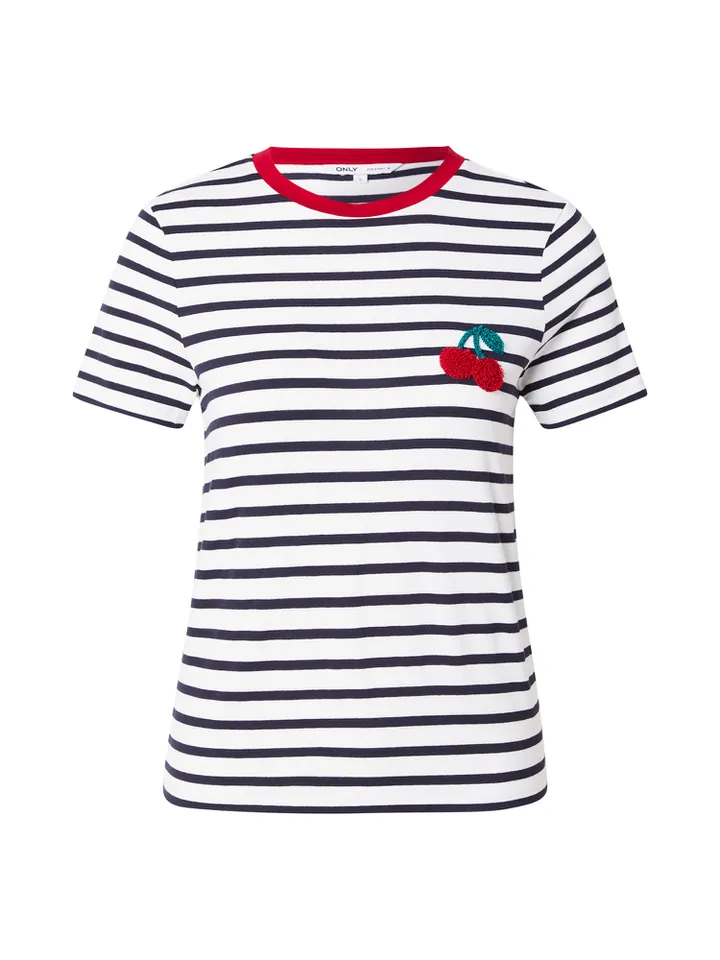 ONLY Camiseta 'ONLHeart' rojo / negro / blanco