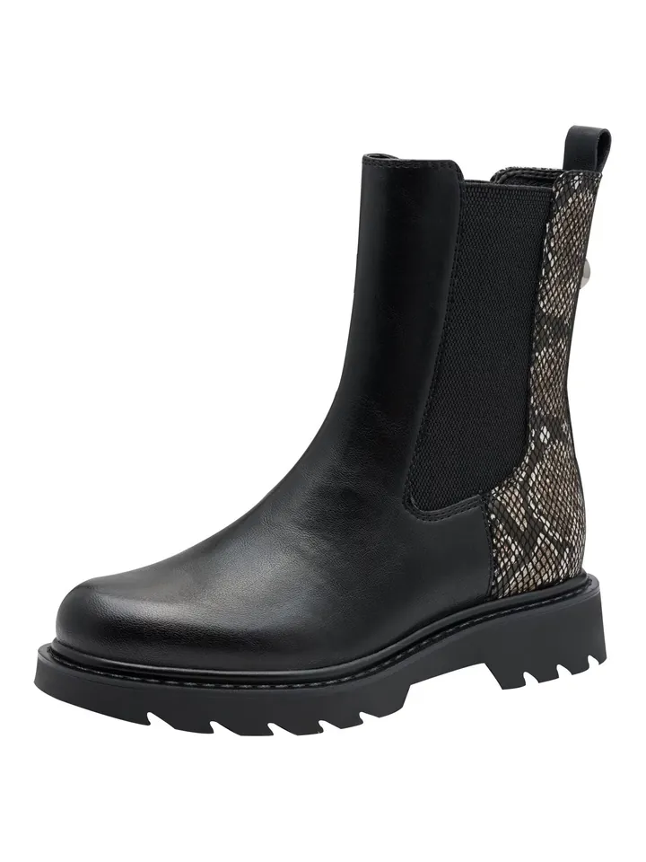 Tamaris Botas Chelsea beige / negro