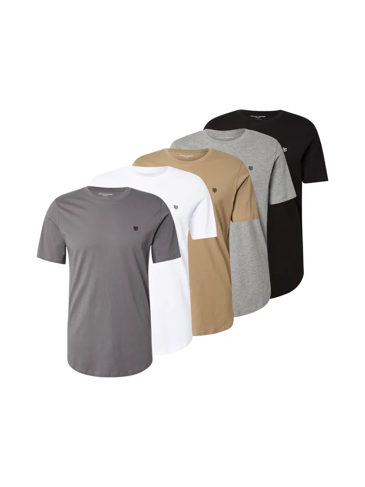 Jack & Jones Premium Camiseta 'JPRBLABRODY' gris / gris claro / caqui / negro / blanco