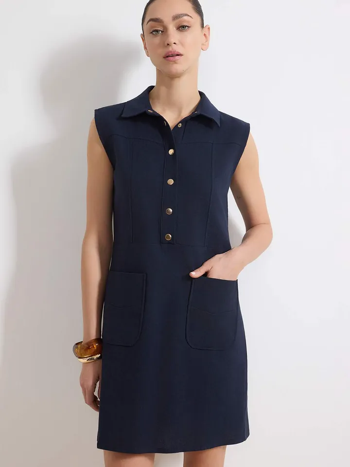Trendyol Vestido camisero azul oscuro