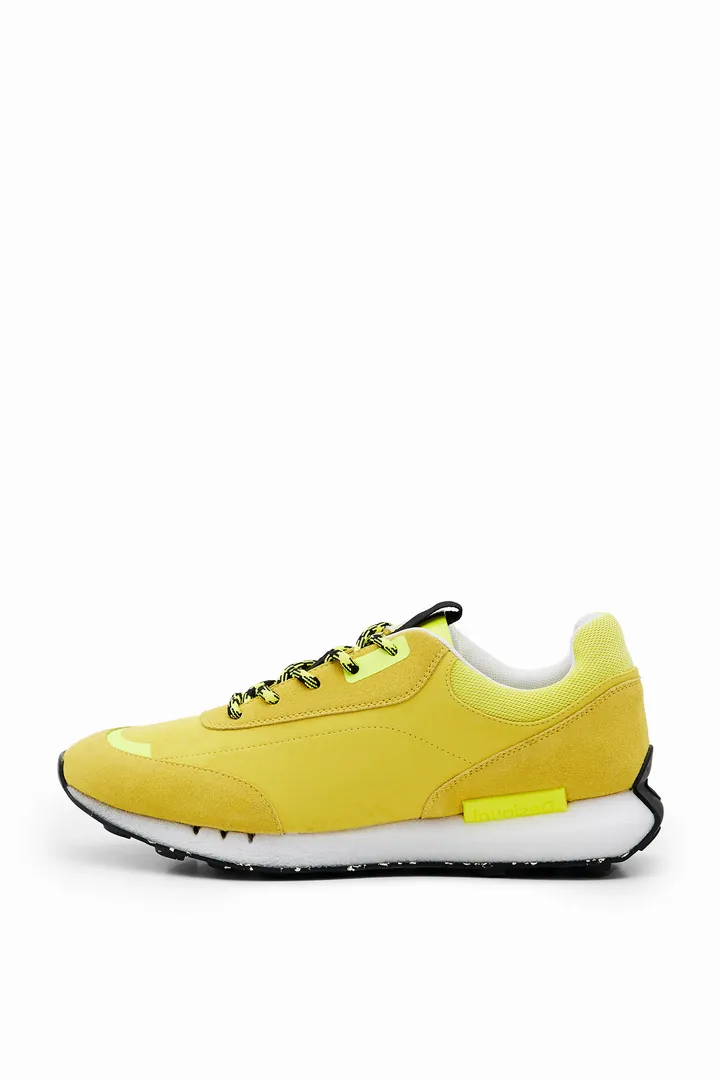 Desigual, Sneakers runner engomados, Amarillo, 36