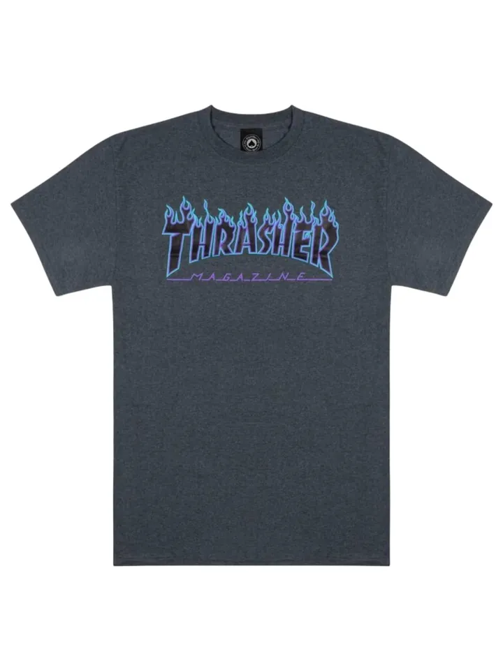 THRASHER Camiseta 'FLAME'  gris oscuro