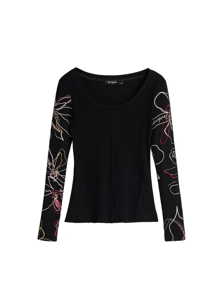 Desigual Camiseta  rosa oscuro / negro / blanco natural