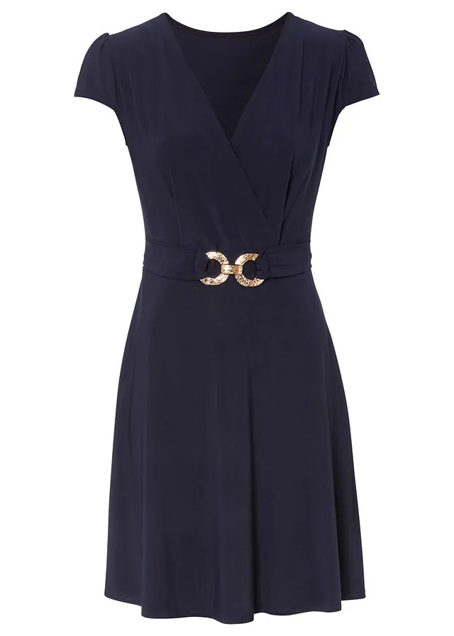Vestido de punto con cierre decorativo