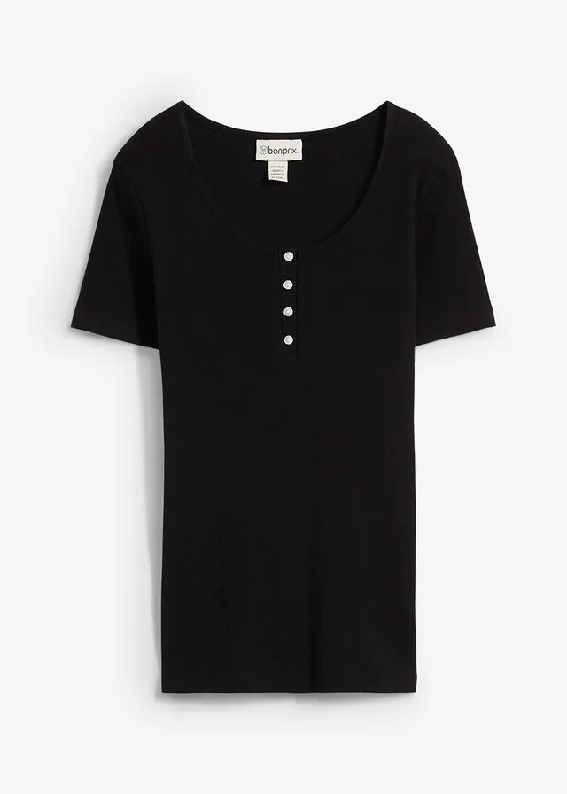Camiseta henley con algodón orgánico puro