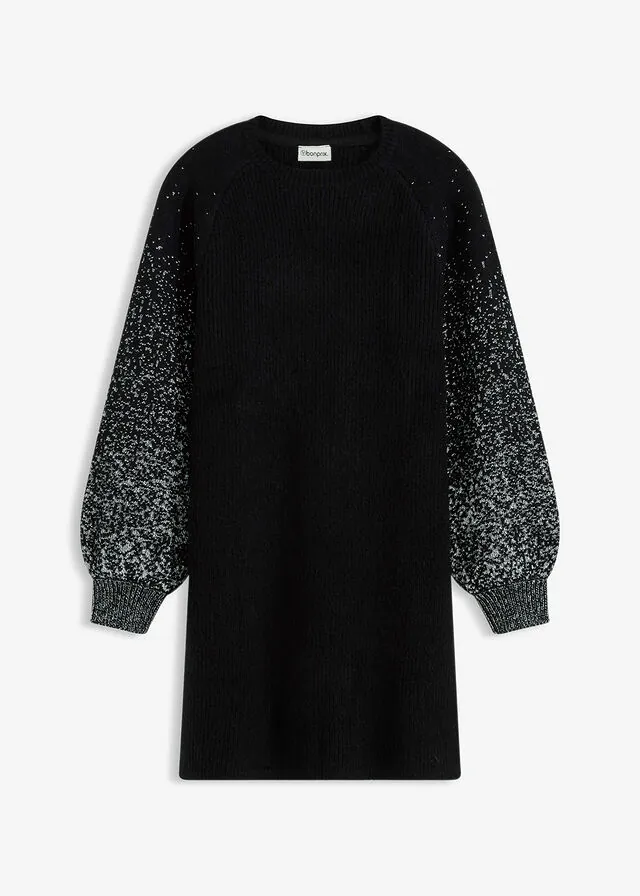 Vestido de punto con efecto brillante