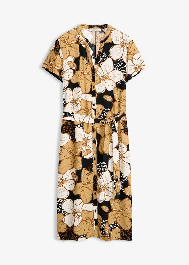 Vestido de viscosa con cinturón