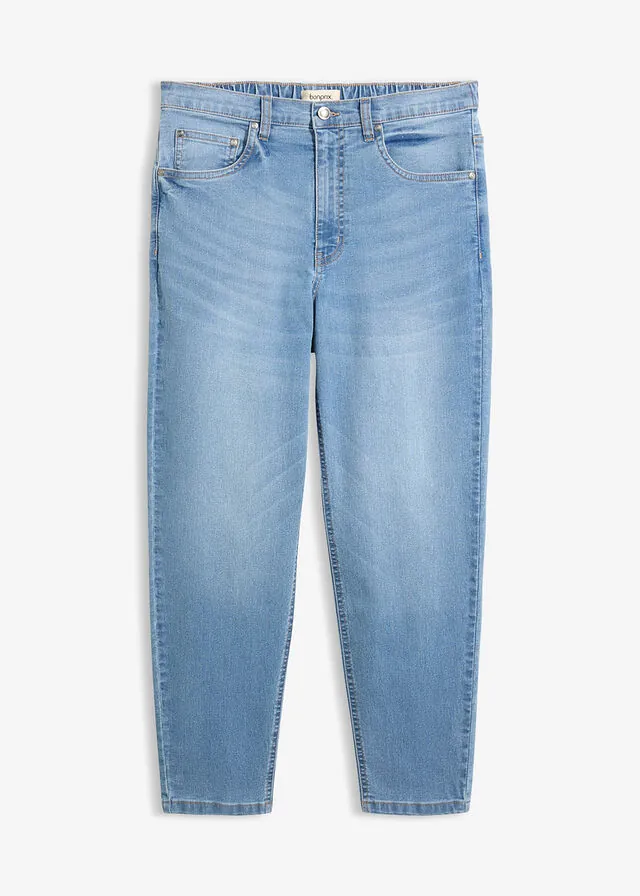 Vaqueros mom, high waist, cropped