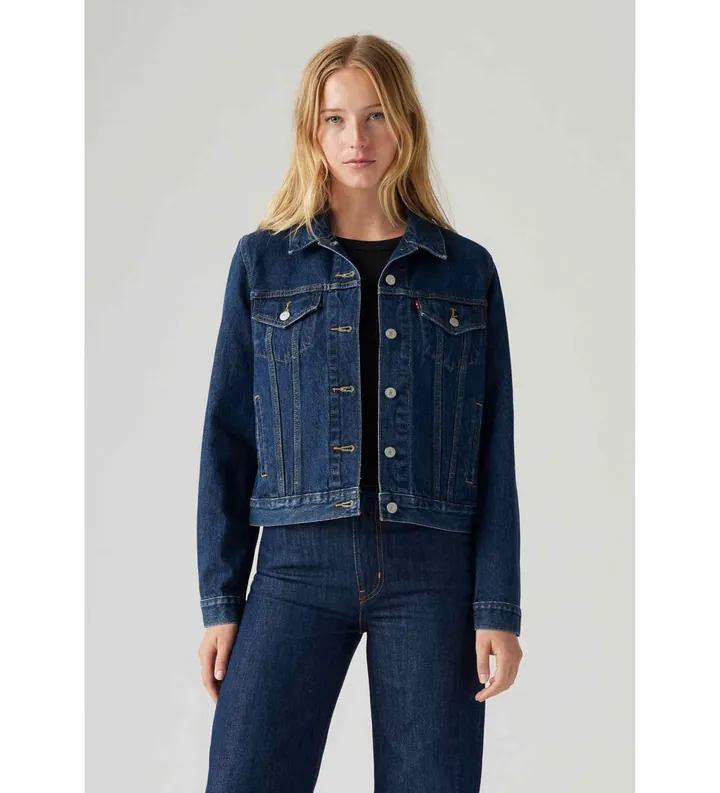 Levi's para mujer. 29945-0036 Chaqueta Trucker Original Azul (L), Casual, Algodón, Algodón Orgánico, Sostenible