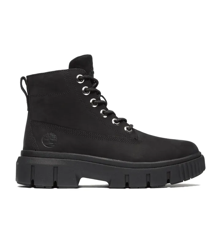 Timberland para mujer. TB0A5RNG0011 Botas de piel de media caña con cordones Field negro (36 W), Plano, Casual