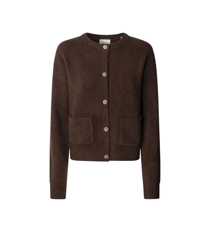 Pepe Jeans para mujer. PL7000030 Cárdigan Cecil marrón (L), Casual, Acrílico