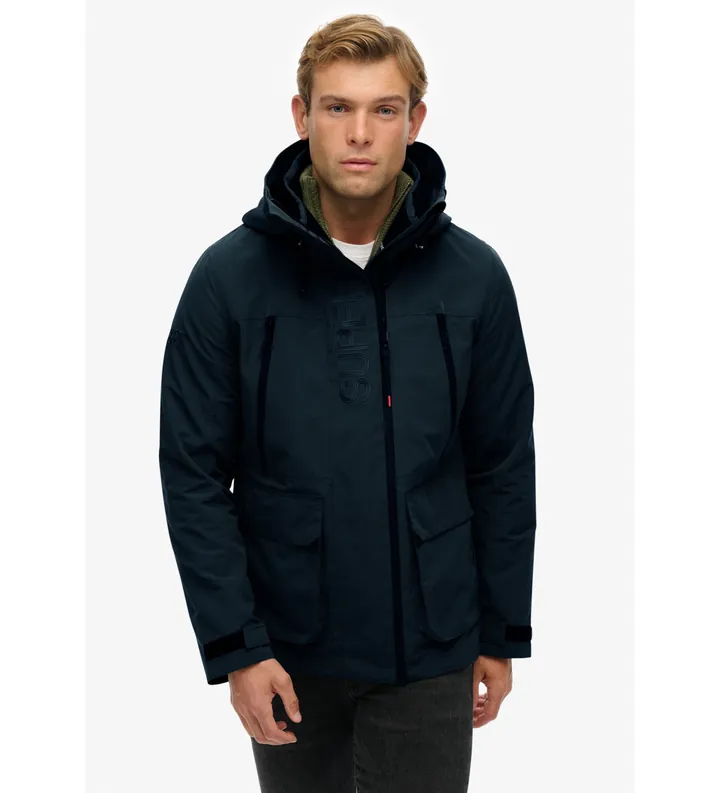Superdry para hombre. M5012240A Chaqueta Colour Block Windbreaker verde (M), Casual, Poliéster, Marino