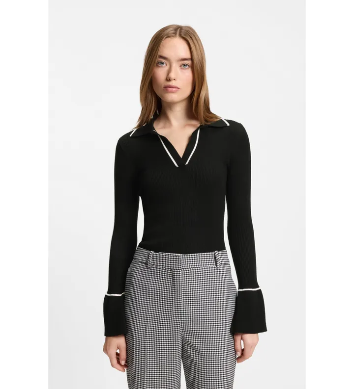 HUGO para mujer. 50554077 Jersey Samur negro (L), Casual, Viscosa