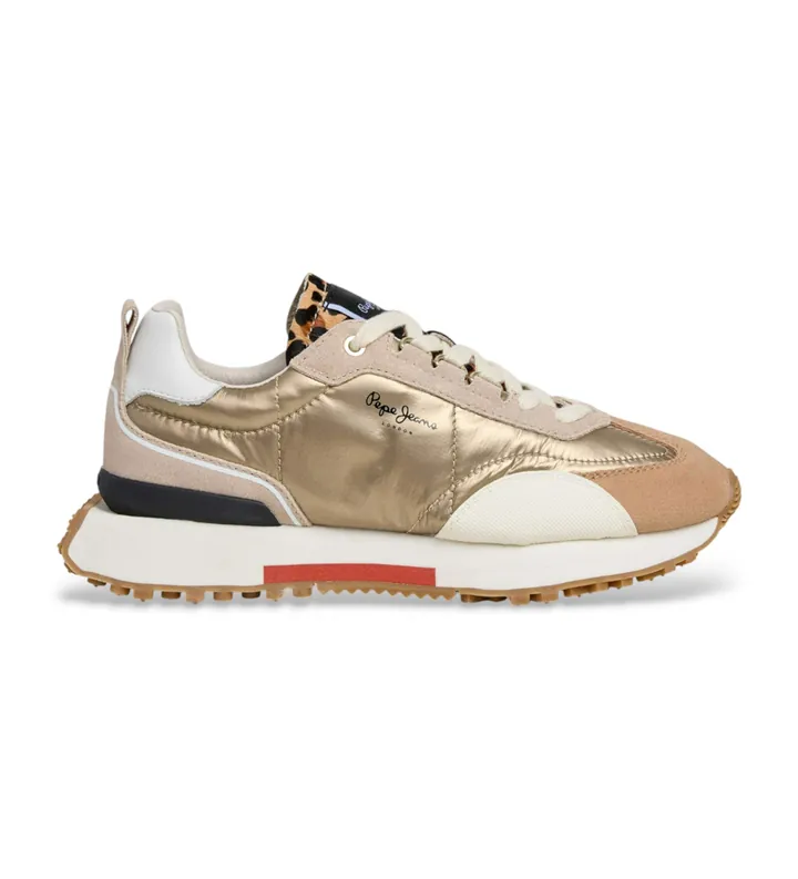 Pepe Jeans para mujer. PLS600039 Zapatillas Fashion dorado (38), Plano, Cordones, Casual