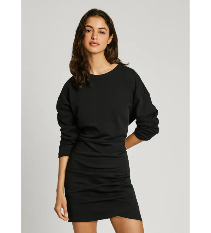 Pepe Jeans para mujer. PL9537745 Vestido Bolina negro (L), Casual, Algodón, Manga larga