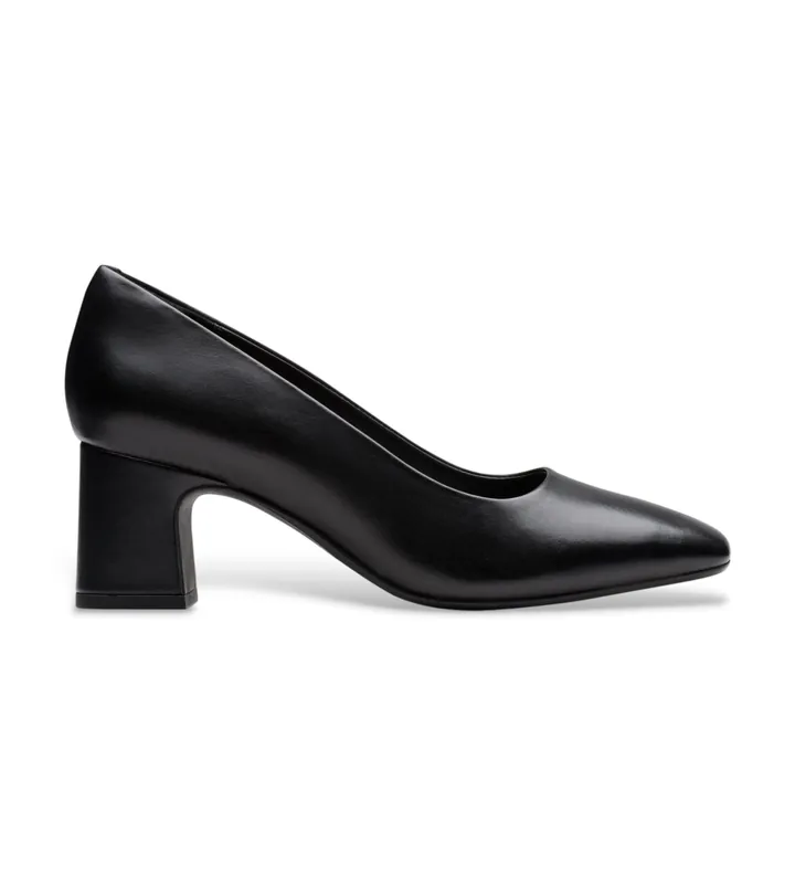 Clarks para mujer. 26183032 Zapatos de Piel Fernie Court negro (36.5), 3 a 5cm, Ninguno, Casual, Fiesta, Clásico