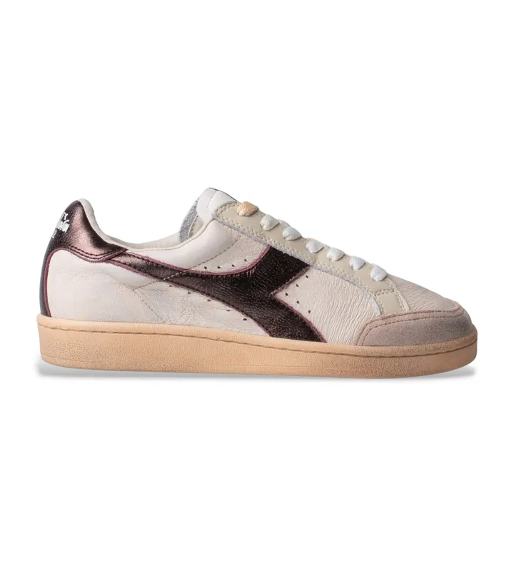 Diadora para hombre. 201182809 Zapatillas de Piel Prestige Aged Italia beige (38), Plano, Cordones, Casual