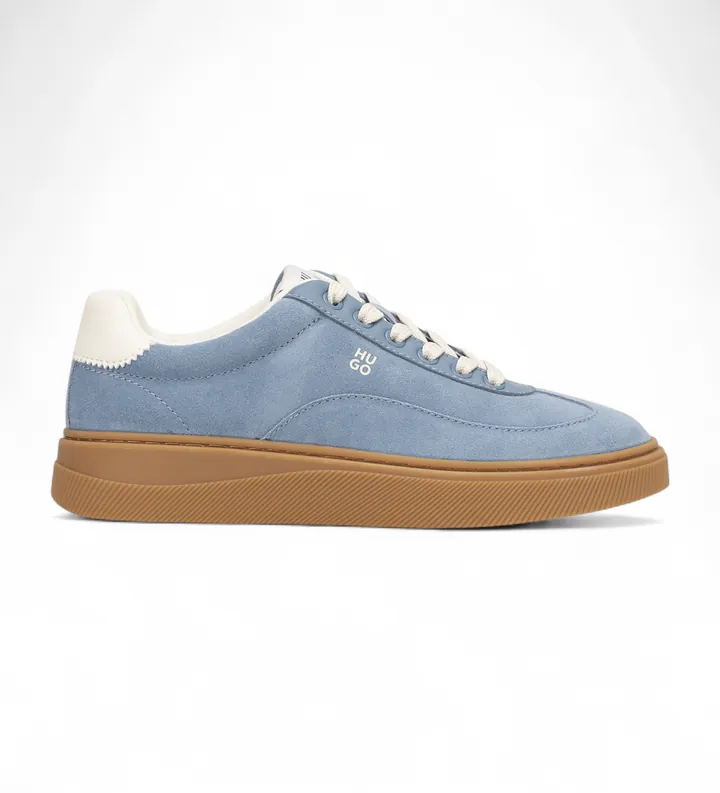 HUGO para mujer. 50563568 Zapatillas Lyzz Tenn azul (36), Piel, Plano, 1 a 3cm, Cordones, Casual