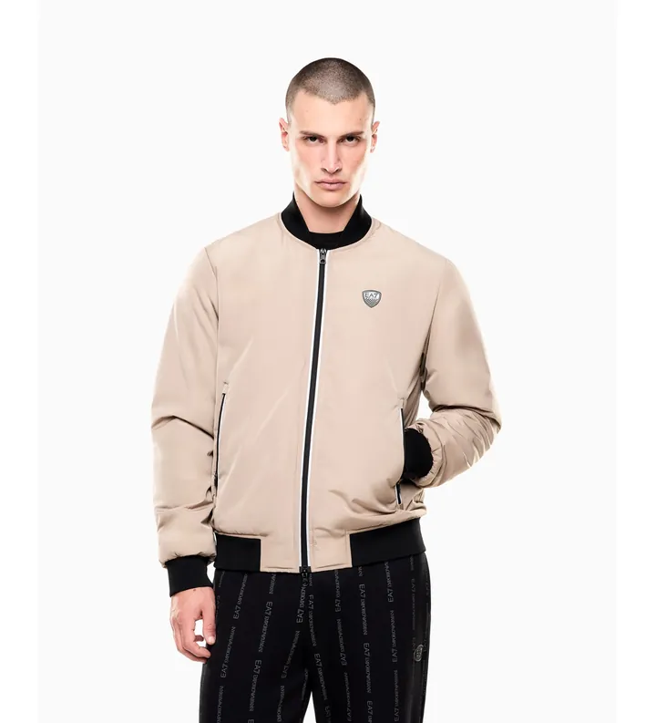EA7 para hombre. 8NPB12_PN7LZ Chaqueta Bomber Premium Shield beige (L), Casual, Poliéster