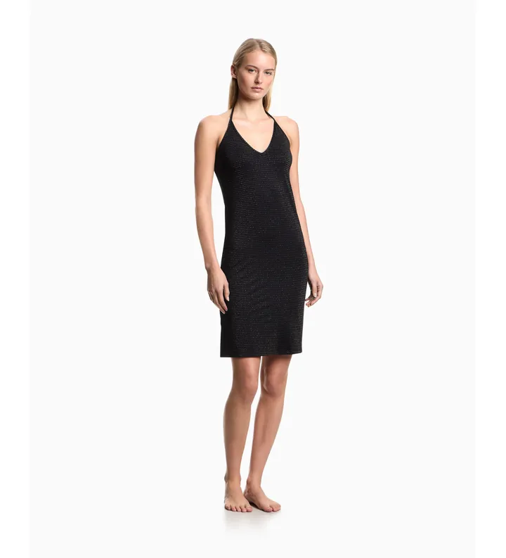 Emporio Armani para mujer. EW004085_AF20255 Vestido Beach negro (L), Casual, Poliamida, Sin mangas / Tirantes