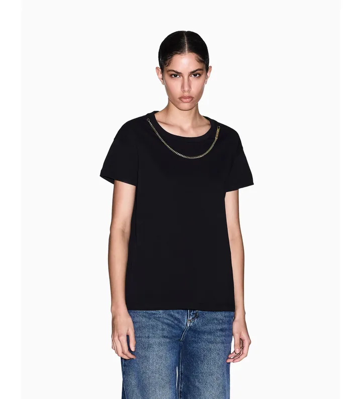 A|X Armani Exchange para mujer. XW002329AF10356UC001 Camiseta outfit negro (L), Casual, Algodón, Manga corta