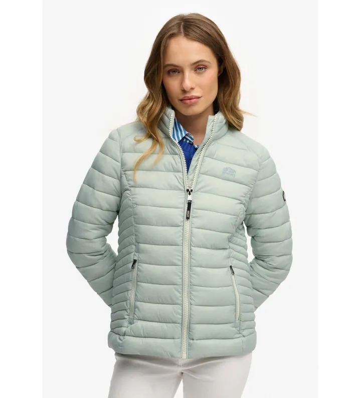 Superdry para mujer. W5012067A Chaqueta Fuji Lite verde (S), Casual, Nylon reciclado