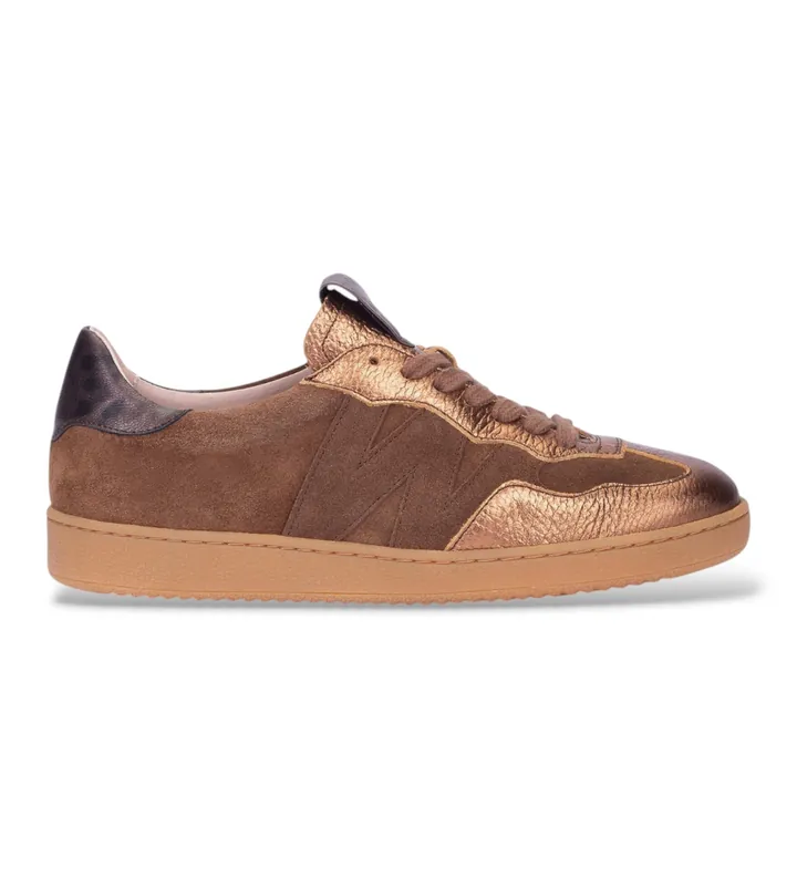 Wonders para mujer. AP-2010 Zapatillas de Piel Lai marrón (36), Plano, Serraje, Cordones, Casual