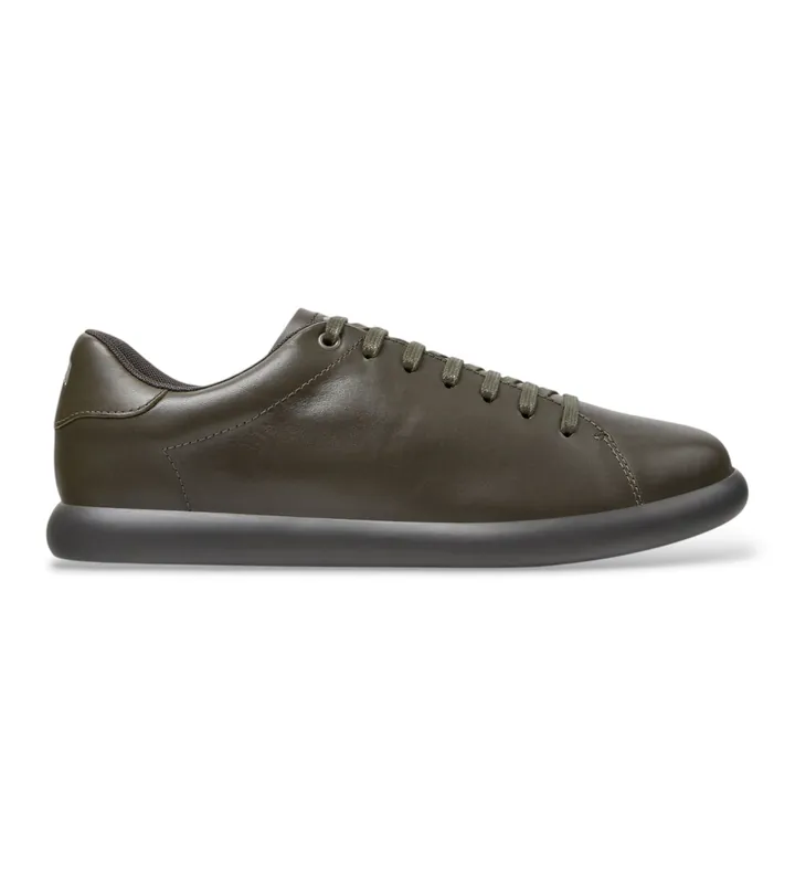 Camper para hombre. K101003-014 Zapatillas de piel Pelotas Soller verde (39), Plano, Ninguno, Casual