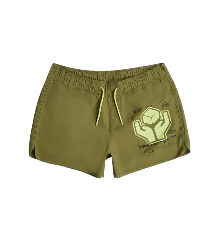 G-Star para hombre. D26206-A505-G985 Bañador Carnic Graphic verde (L), Beachwear, Poliéster Reciclado, Sostenible