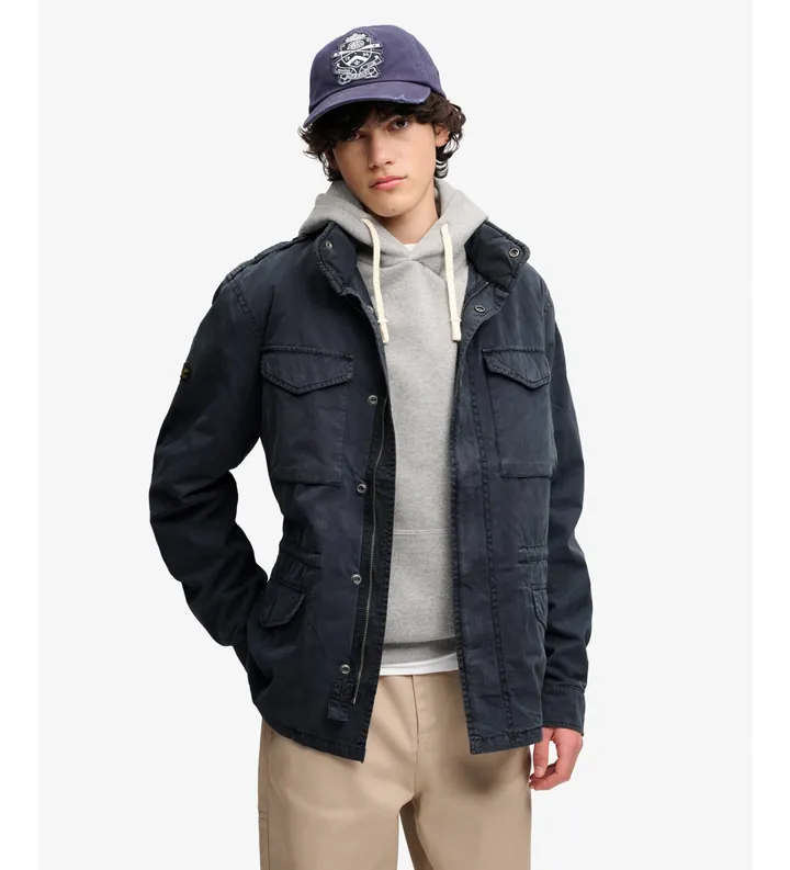 Superdry para hombre. M5012353A Chaqueta Cotton M65 marino (L), Casual, Algodón