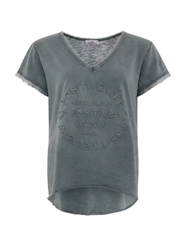 Zwillingsherz Camiseta 'Positive Mind' grafito