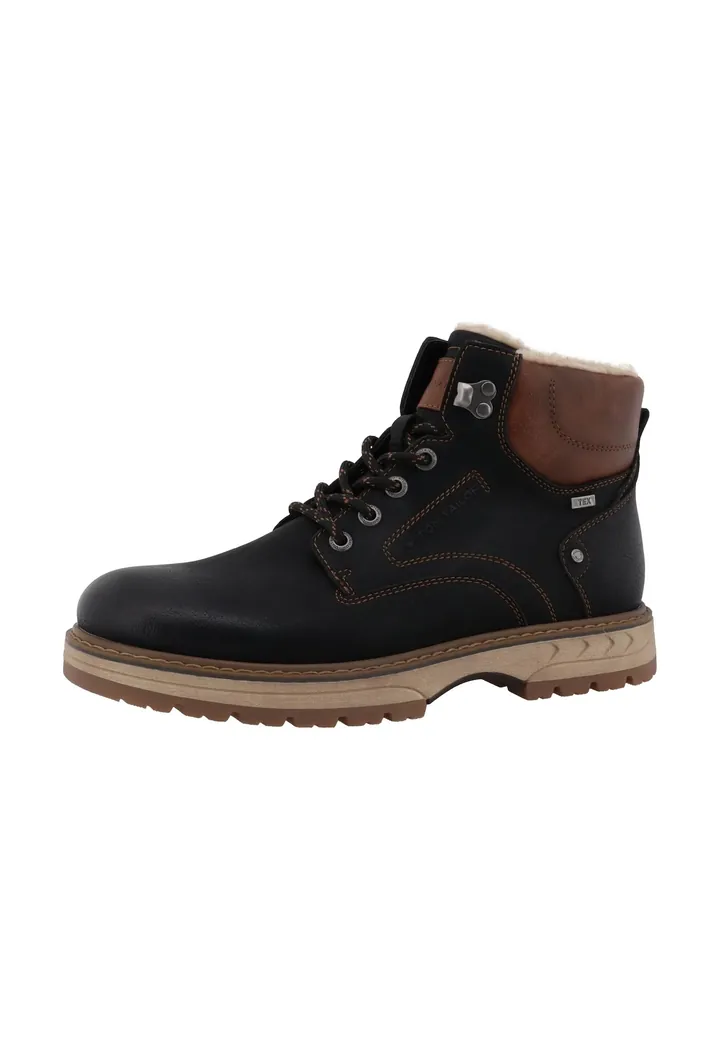TOM TAILOR Botas con cordones marrón / negro