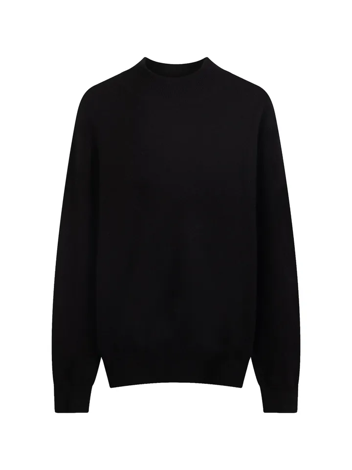 GOBI Cashmere Jersey 'Men's Timeless Mock Neck Cashmere Sweater'  negro