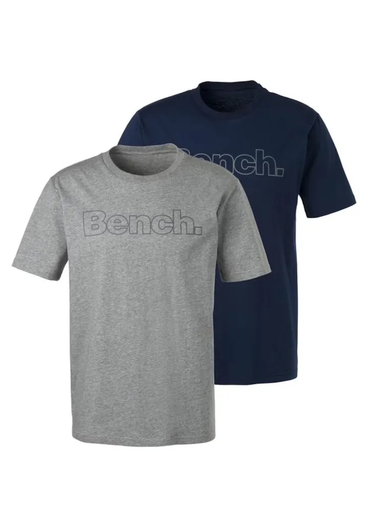 BENCH Camiseta azul moteado / gris moteado